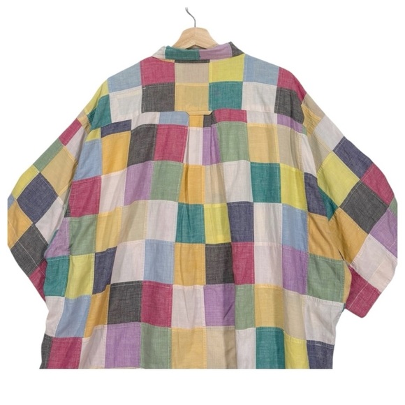 Orvis Patchwork Button Up Short Sleeve Shirt Size XXL - Picture 5 of 9
